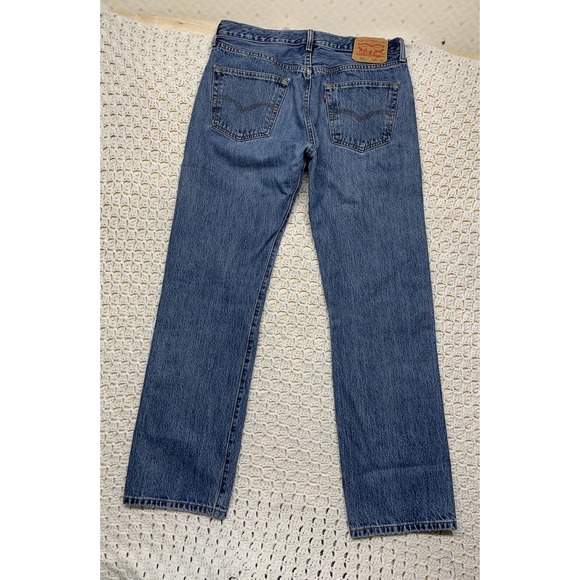 Levis 501 Jeans Men's 34x32 Original Blue Denim Button Fly Straight Workwear - Picture 1 of 11